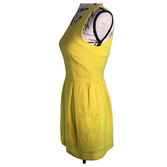 J. Crew Basket Weave Sleeveless A-Line Shift Career Work Dress Yellow 64991 Sz 0 - Picture 12 of 16